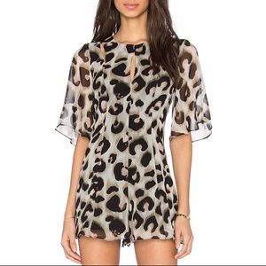 Cheetah Print Flutter-Sleeve Romper